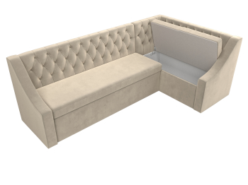 Кухонный угловой диван Мерлин правый угол микровельвет