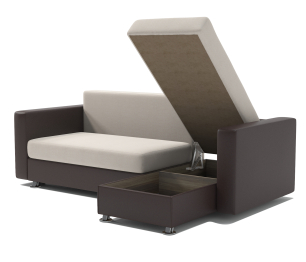 Угловой диван Ария правый, шенилл / экокожа