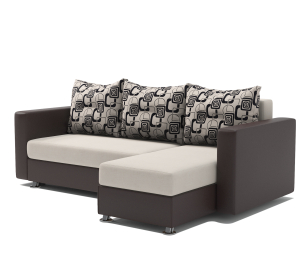 Угловой диван Ария правый, шенилл / экокожа