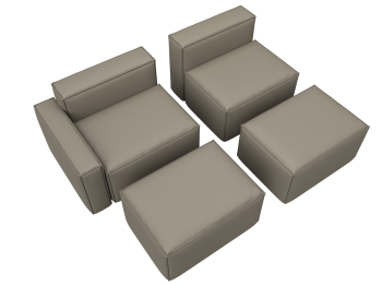 Диван угловой модульный Лига-063 угол левый, экокожа GRIFON