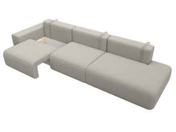 Диван прямой Лига-036 НПБ Модерн Лонг подлокотник слева, рогожка Амур