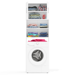 Шкаф для стиральной машинки в ванную с полками и дверками РВК