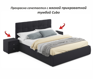 Мягкая кровать Selesta 1400 с матрасом АСТРА с подъемным механизмом