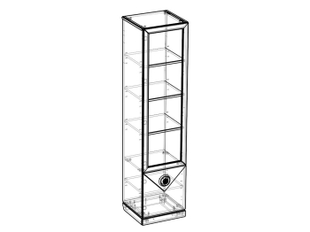 Капри шкаф-витрина 450 со стеклом левая