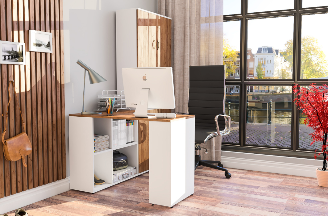 Домашние кабинеты, Лидер-8 письменный стол-трансформер и два пенала Лидер-8.