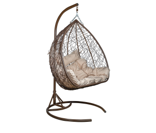 Подвесное кресло Leset Гаити, каркас Коричневый, подушка Бежевая