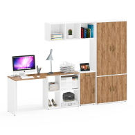 Домашние кабинеты, Стол рабочий-трансформер с полкой с тумбочкой Лидер-8 3.15 и шкафом 20Б для хранения