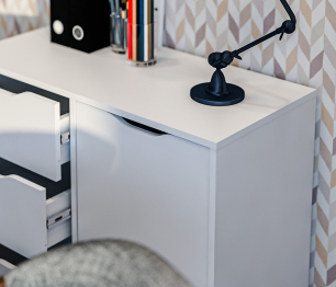 Комод Mika / Мика СБ-3282 Белый/Белый,Серый