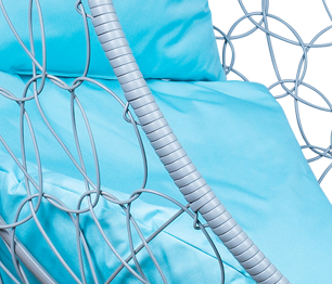 Подвесное кресло Leset Ажур, каркас Серый металлик, подушка Бирюза яркая