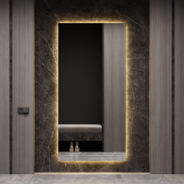 Зеркало с тёплой подсветкой GENGLASS HALFEO NF LED XL, с проводом 96х196 см