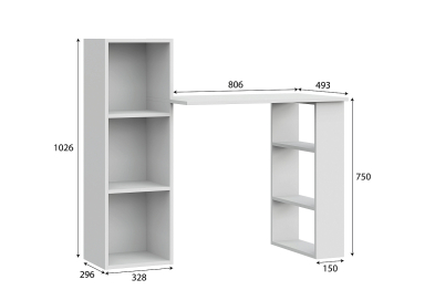 Стол компьютерный СТК 1, белый