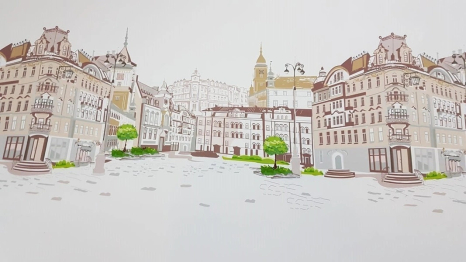 Кухонный фартук Уличный пейзаж 1000x600x1.5 мм глянец