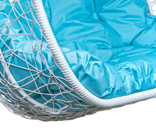 Подвесное кресло Leset Гаити, каркас Белый, подушка Бирюза яркая