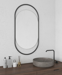 Дизайнерское настенное зеркало GENGLASS Evelix S в металлической раме