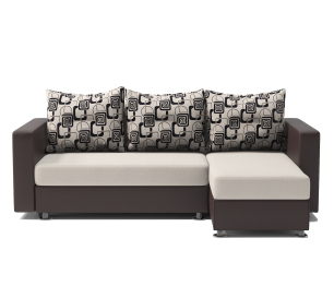 Угловой диван Ария правый, шенилл / экокожа