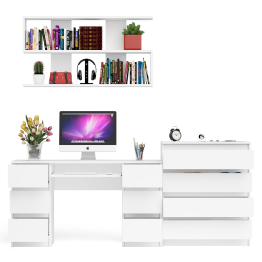 Стол письменный Мори МС-2 с комодом МК800 4 ящика и полкой 1200