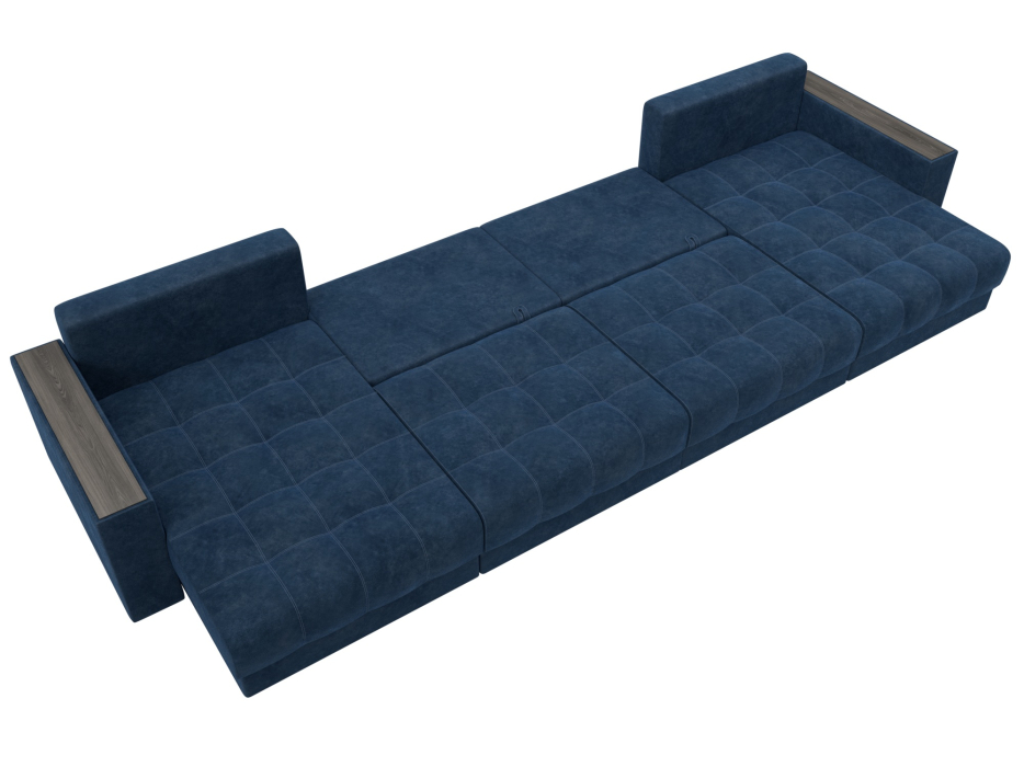 Дизайнерские диваны для гостиной, Диван П-образный с декором Лига-049 НПБ Лонг, велюр BRUT