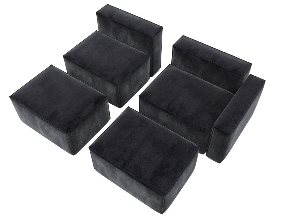 Диваны угловые в гостиную, Диван угловой модульный Лига-063 угол правый, велюр TOWER