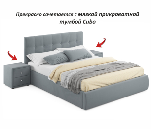 Мягкая кровать Selesta 1600 с матрасом АСТРА с подъемным механизмом