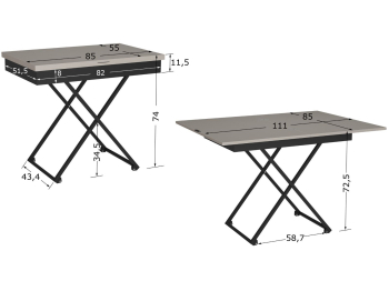 Стол универсальный трансформируемый АНДРЭ Loft ЛДСП