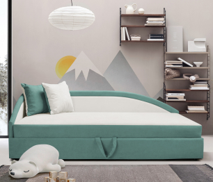 Кровать тахта угловая Дельта с подъемным механизмом, велюр