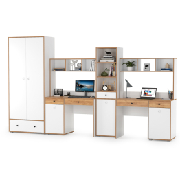 Вуди Компоновка № 32 белый премиум/дуб крафт золотой, 351х52,7х205 см, ун.сб.