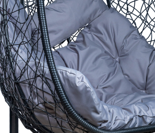 Подвесное кресло Leset Гаити, каркас Черный, подушка Светло-серая