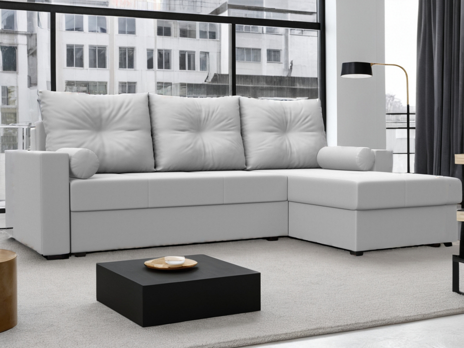 Диваны угловые в гостиную, Диван угловой Верона Лайт правый угол, экокожа