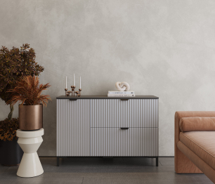 Комод Тренд СБ-3447 2 ящика, 1 дверь Диамант серый/МДФ Джаз серый