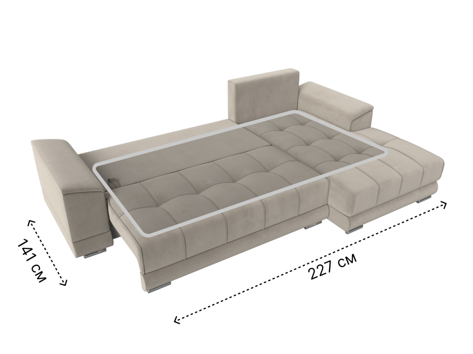 Диваны угловые в гостиную, Угловой диван НордСтар правый угол, микровельвет