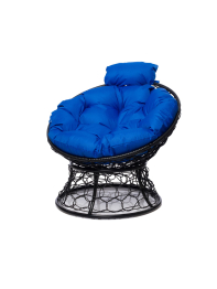 Кресло ПАПАСАН мини с ротангом чёрное