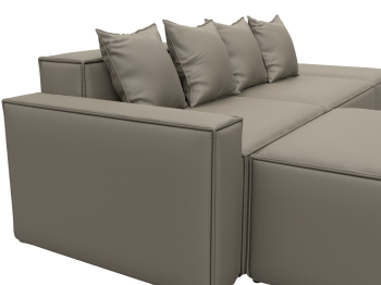 Диван угловой модульный Лига-063 угол левый, экокожа GRIFON