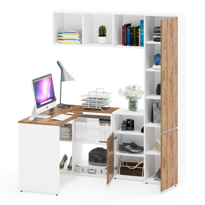 Домашние кабинеты, Домашний офис - стол-трансформер с покой для книг с пеналом 22Б и тумбой 3.19