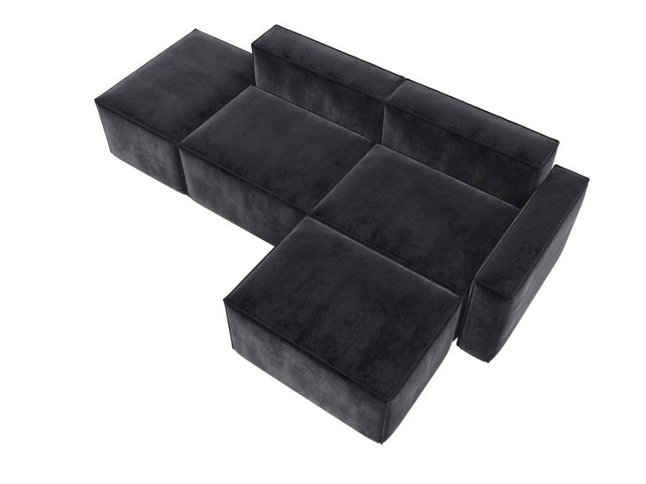 Диваны угловые в гостиную, Диван угловой модульный Лига-063 угол правый, велюр TOWER