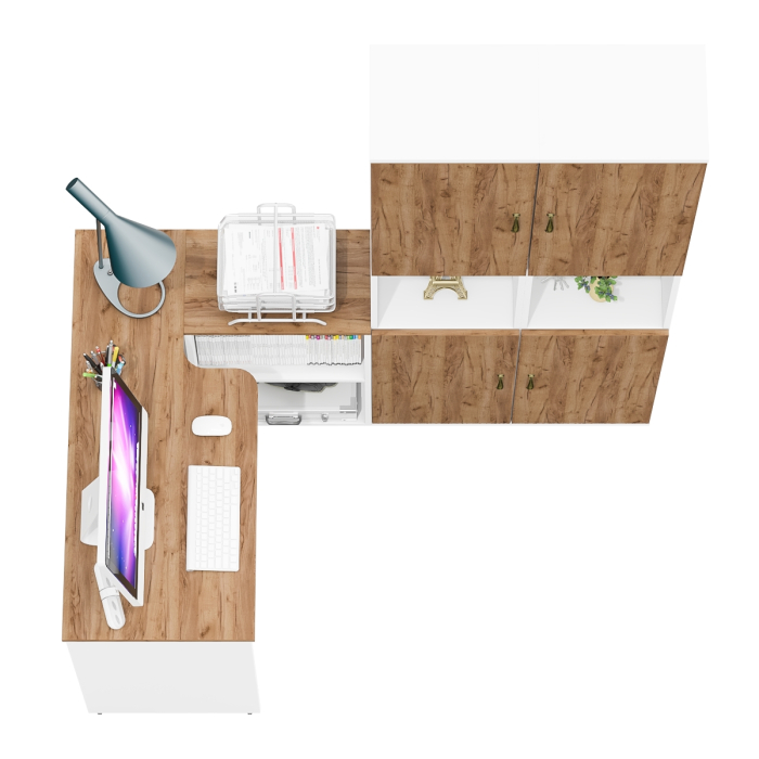 Домашние кабинеты, Лидер-8 письменный стол-трансформер и два пенала Лидер-8.