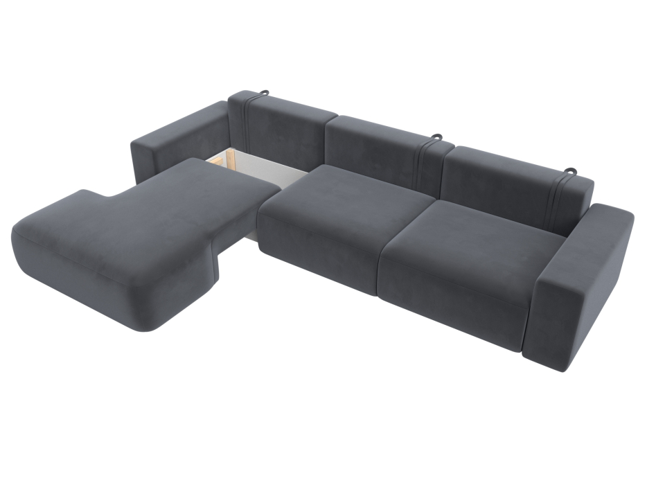 Диваны угловые в гостиную, Диван угловой Лига-036 Классик Лонг левый угол, велюр