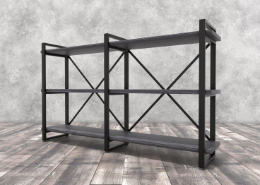 Стеллаж Айсберг Лофт 160х120-3 черный