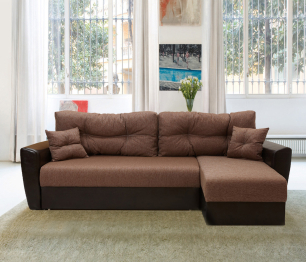 Диван угловой  Амстердам 160, рогожка /экокожа