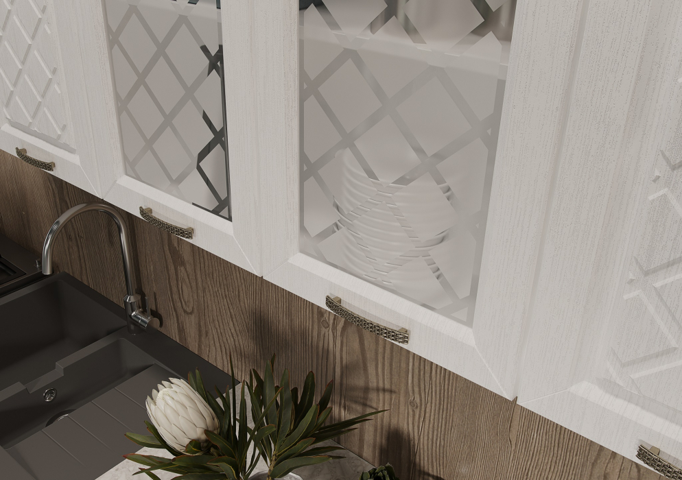 Кухонные гарнитуры, Кухня Агава 2,0 м Акация Белая/Аква МДФ