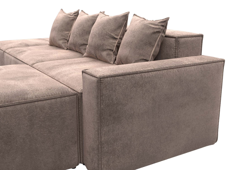 Диваны угловые в гостиную, Диван угловой модульный Лига-063 угол правый, велюр TOWER