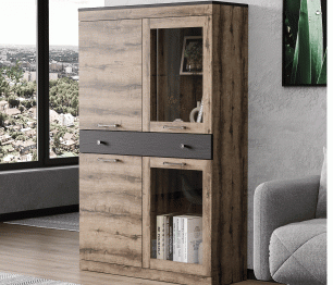 Шкаф с витриной 2V2D1S, JAGGER