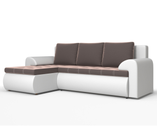 Угловой диван Ванкувер левый, экокожа/велюр