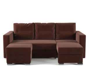 Угловой диван трансформер Рио правый с пуфиком