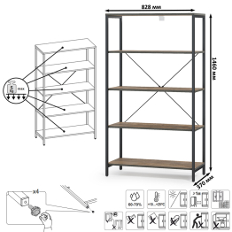 Открытый стеллаж с полками и стеллаж Трувор 13.151.02