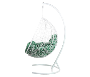 Подвесное кресло Tropica White зеленая подушка