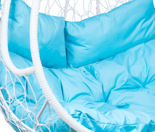 Подвесное кресло Leset Рико, каркас Белый, подушка Бирюза яркая