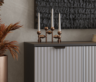 Комод Тренд СБ-3447 2 ящика, 1 дверь Диамант серый/МДФ Джаз серый