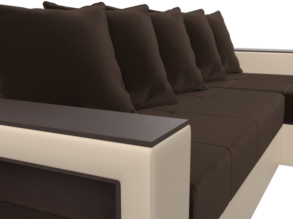 Диваны угловые в гостиную, Диван угловой Дубай Лайт, микровельвет/экокожа, правый угол