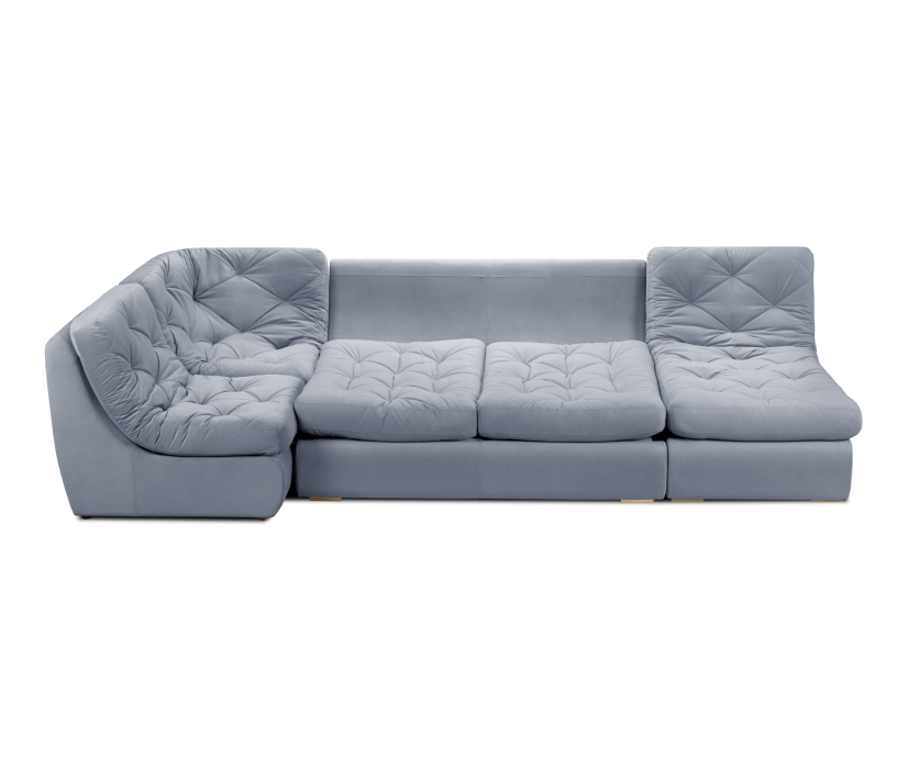 Диваны угловые в гостиную, Диван модульный Борнео со спальным местоп П-образный, велюр