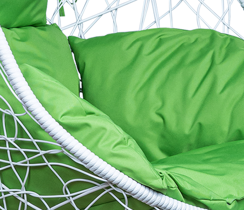 Мебель из ротанга, Подвесное кресло Leset Саона, каркас Белый, подушка Зеленое яблоко